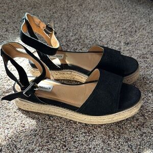 Steve Madden Black Espadrille Sandals
